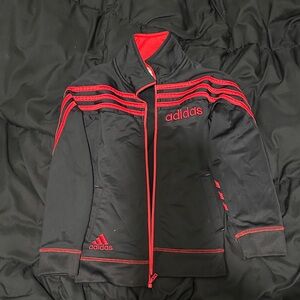 Boy’s Adidas Black Jacket with Red Highlights